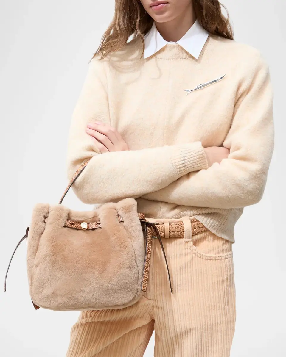 Tory Burch Romy Shearling Bucket Bag | Thumbnail 2 Tory Burch Romy Shearling Bucket Bag | Thumbnail 2