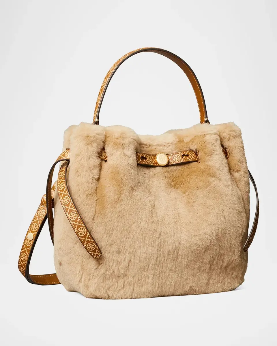 Tory Burch Romy Shearling Bucket Bag | Thumbnail 3 Tory Burch Romy Shearling Bucket Bag | Thumbnail 3