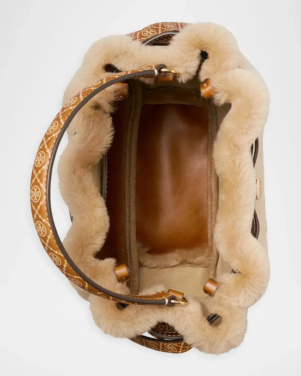 Tory Burch Romy Shearling Bucket Bag | Thumbnail 4 Tory Burch Romy Shearling Bucket Bag | Thumbnail 4