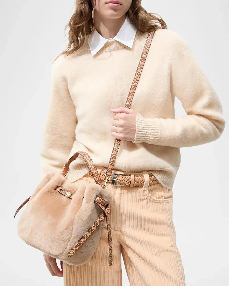 Tory Burch Romy Shearling Bucket Bag | Thumbnail 5 Tory Burch Romy Shearling Bucket Bag | Thumbnail 5