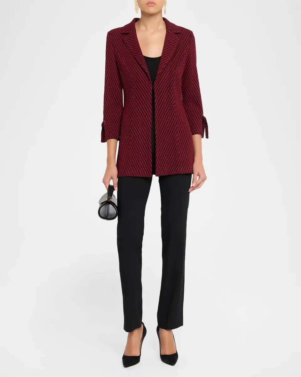 Misook Knit Single-Breasted Tie-Cuff Jacket | Thumbnail 2 Misook Knit Single-Breasted Tie-Cuff Jacket | Thumbnail 2