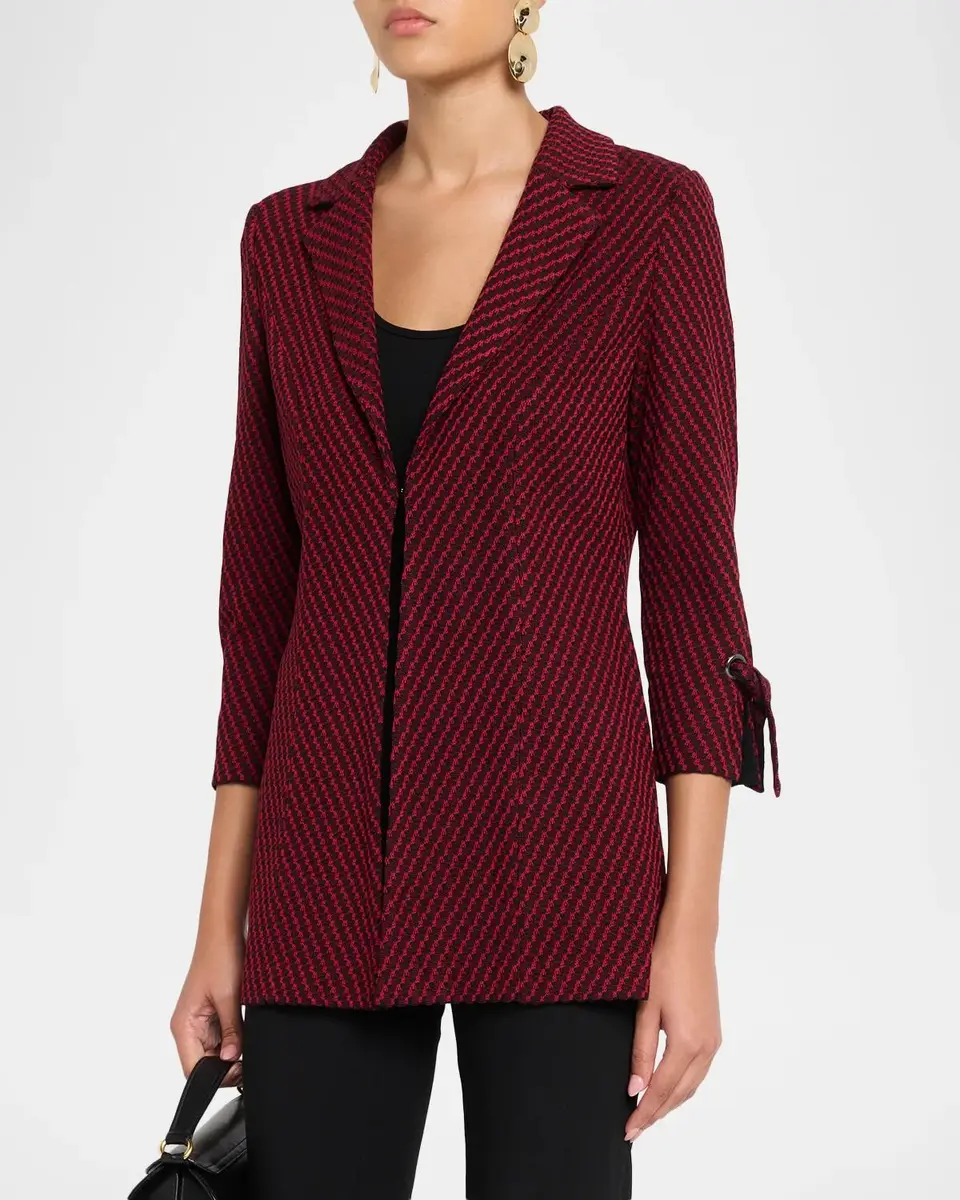 Misook Knit Single-Breasted Tie-Cuff Jacket | Thumbnail 4 Misook Knit Single-Breasted Tie-Cuff Jacket | Thumbnail 4