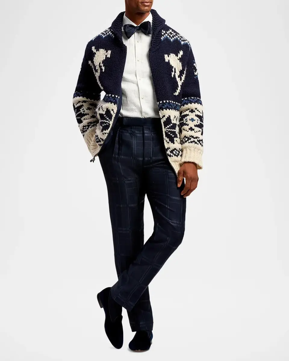 Ralph Lauren Purple Label Men's Wool-Cashmere Shawl Cardigan | Thumbnail 2 Ralph Lauren Purple Label Men's Wool-Cashmere Shawl Cardigan | Thumbnail 2