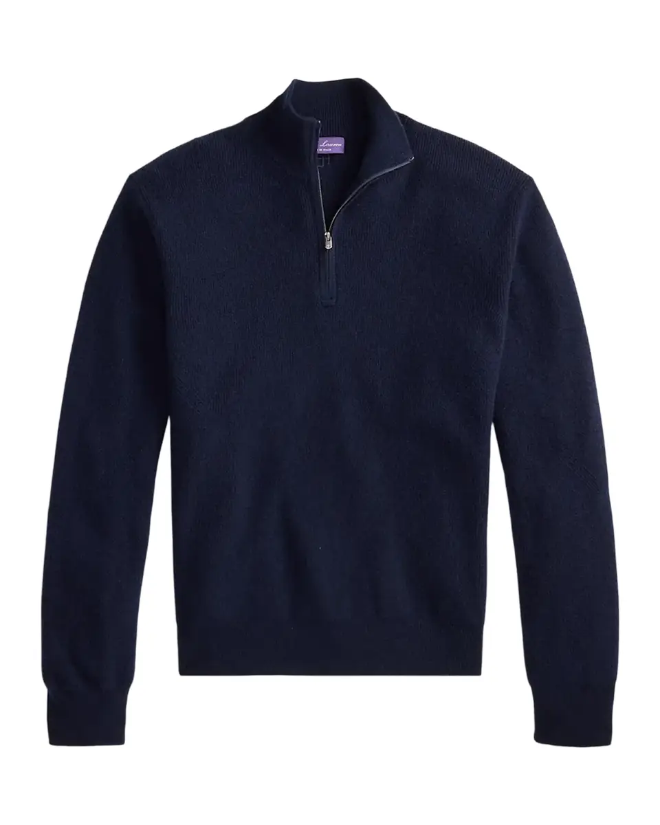 Ralph Lauren Purple Label Men's Textured Cashmere Quarter-Zip Sweater | Thumbnail 2
