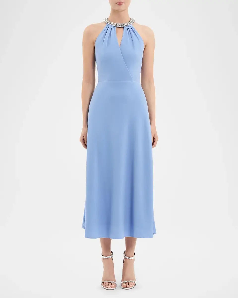 Rebecca Vallance Gimlet Diamante-Trim Halter Midi Dress | Thumbnail 2