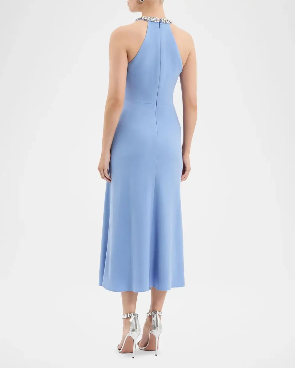 Rebecca Vallance Gimlet Diamante-Trim Halter Midi Dress | Thumbnail 3