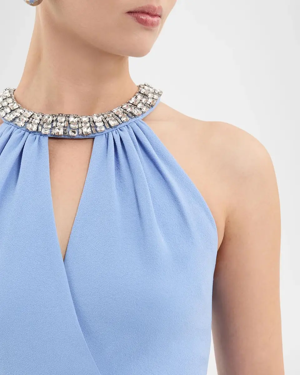 Rebecca Vallance Gimlet Diamante-Trim Halter Midi Dress | Thumbnail 5