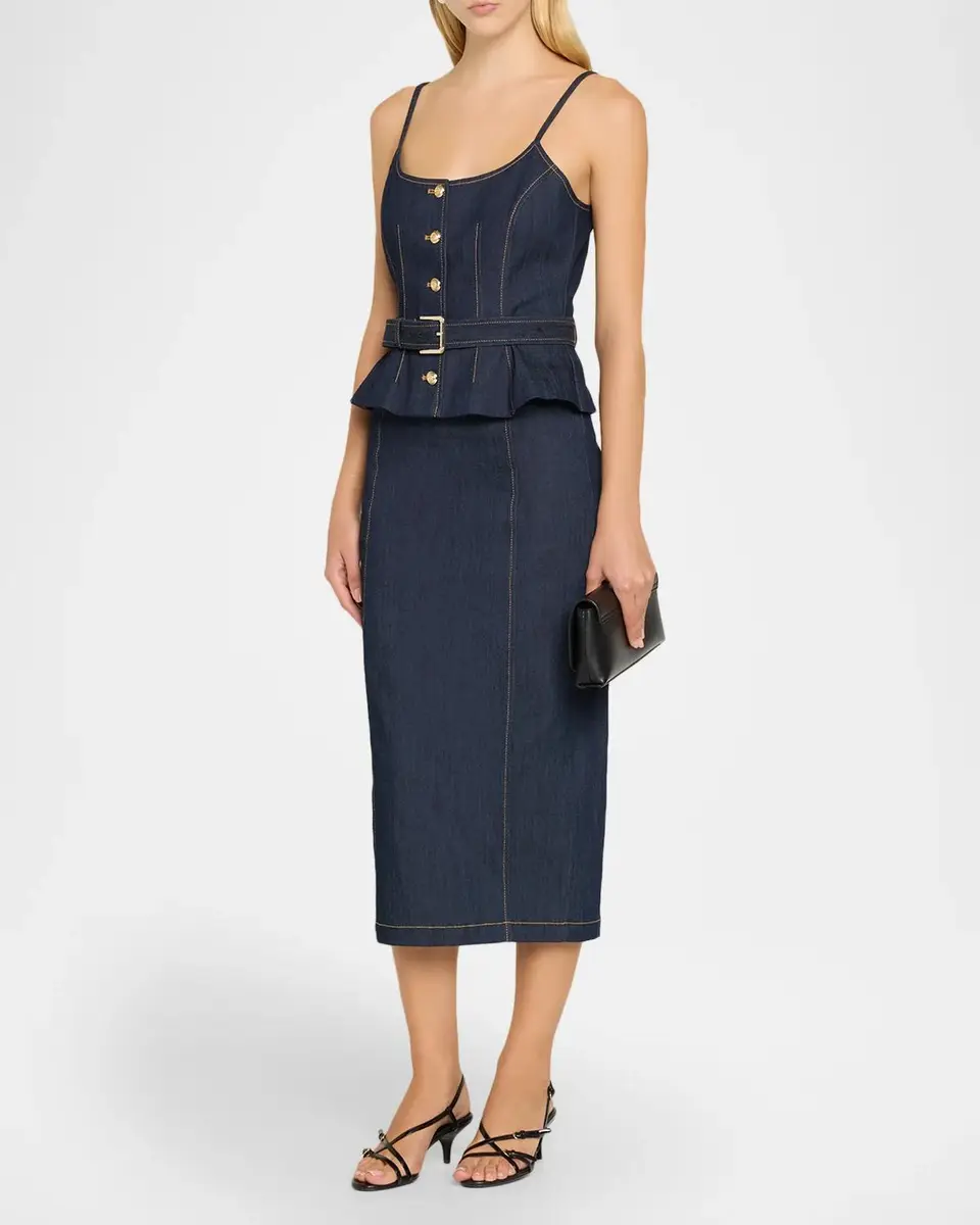 Cinq à Sept Cecilia Belted Peplum Midi Dress | Thumbnail 4 Cinq à Sept Cecilia Belted Peplum Midi Dress | Thumbnail 4