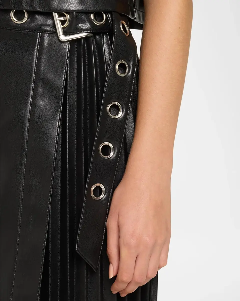 Cinq à Sept Vegan Leather Wrap Mini Skirt | Thumbnail 5