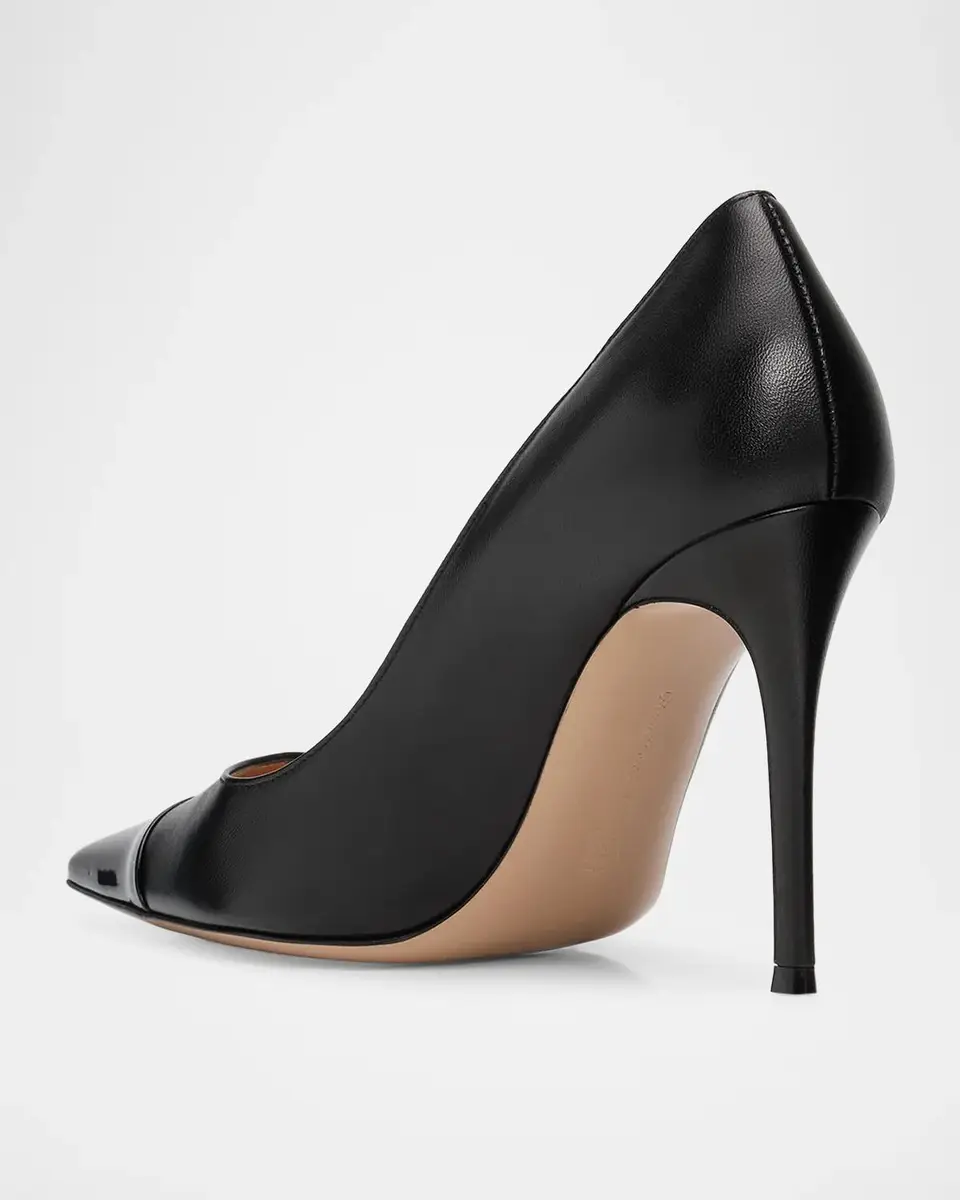 Gianvito Rossi 95mm Leather Cap-Toe Pumps | Thumbnail 4 Gianvito Rossi 95mm Leather Cap-Toe Pumps | Thumbnail 4