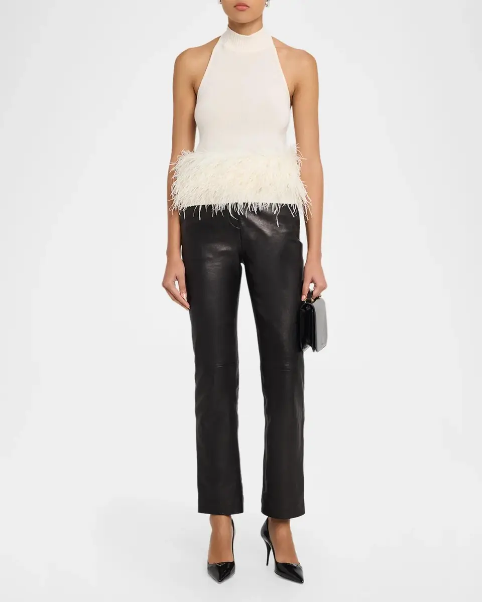 Ramy Brook Kelly Ostrich Feather Wool-Blend Top | Thumbnail 2 Ramy Brook Kelly Ostrich Feather Wool-Blend Top | Thumbnail 2