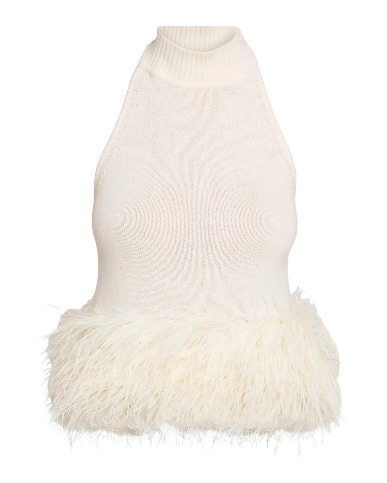 Ramy Brook Kelly Ostrich Feather Wool-Blend Top