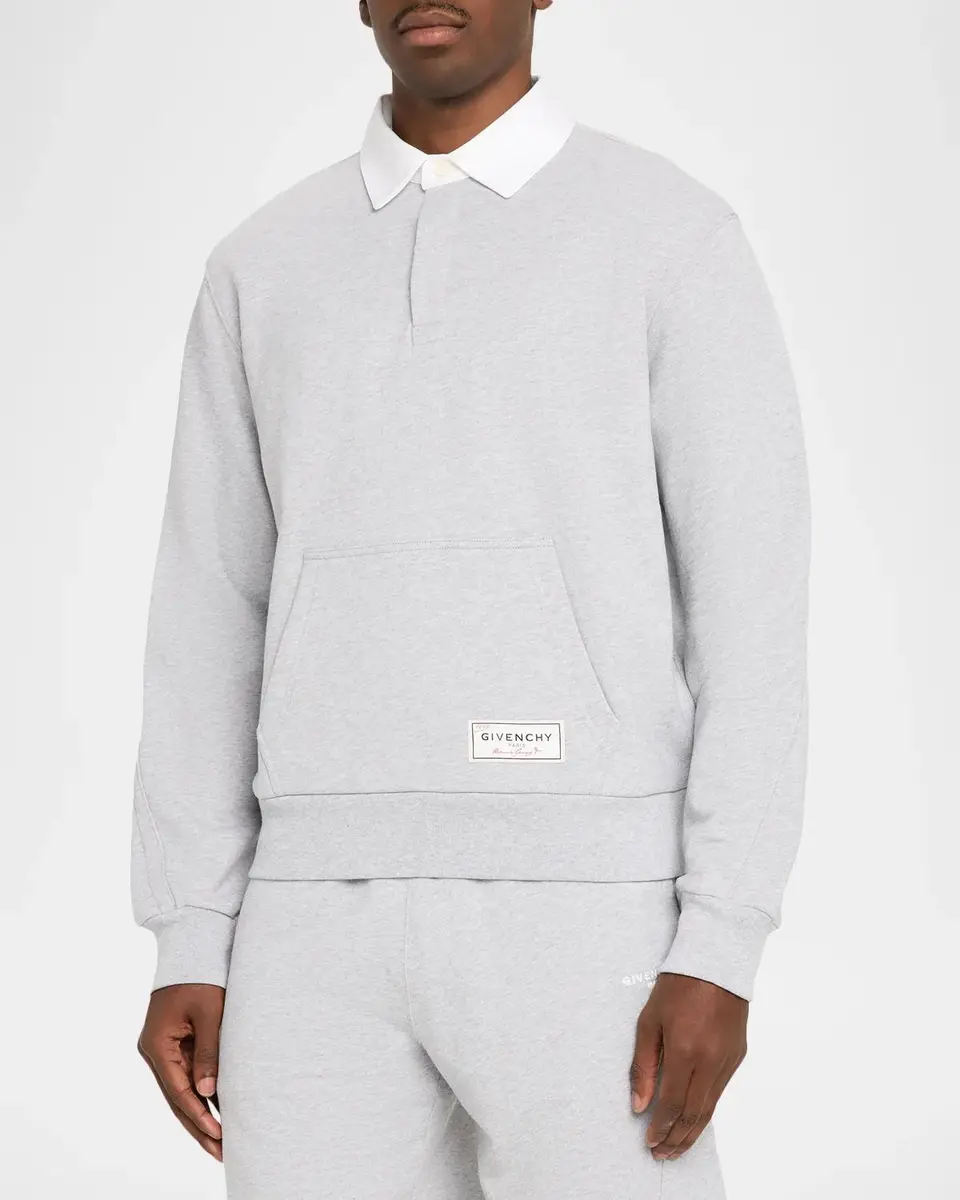 Givenchy Men's Coutoure Seam Polo Sweatshirt | Thumbnail 4