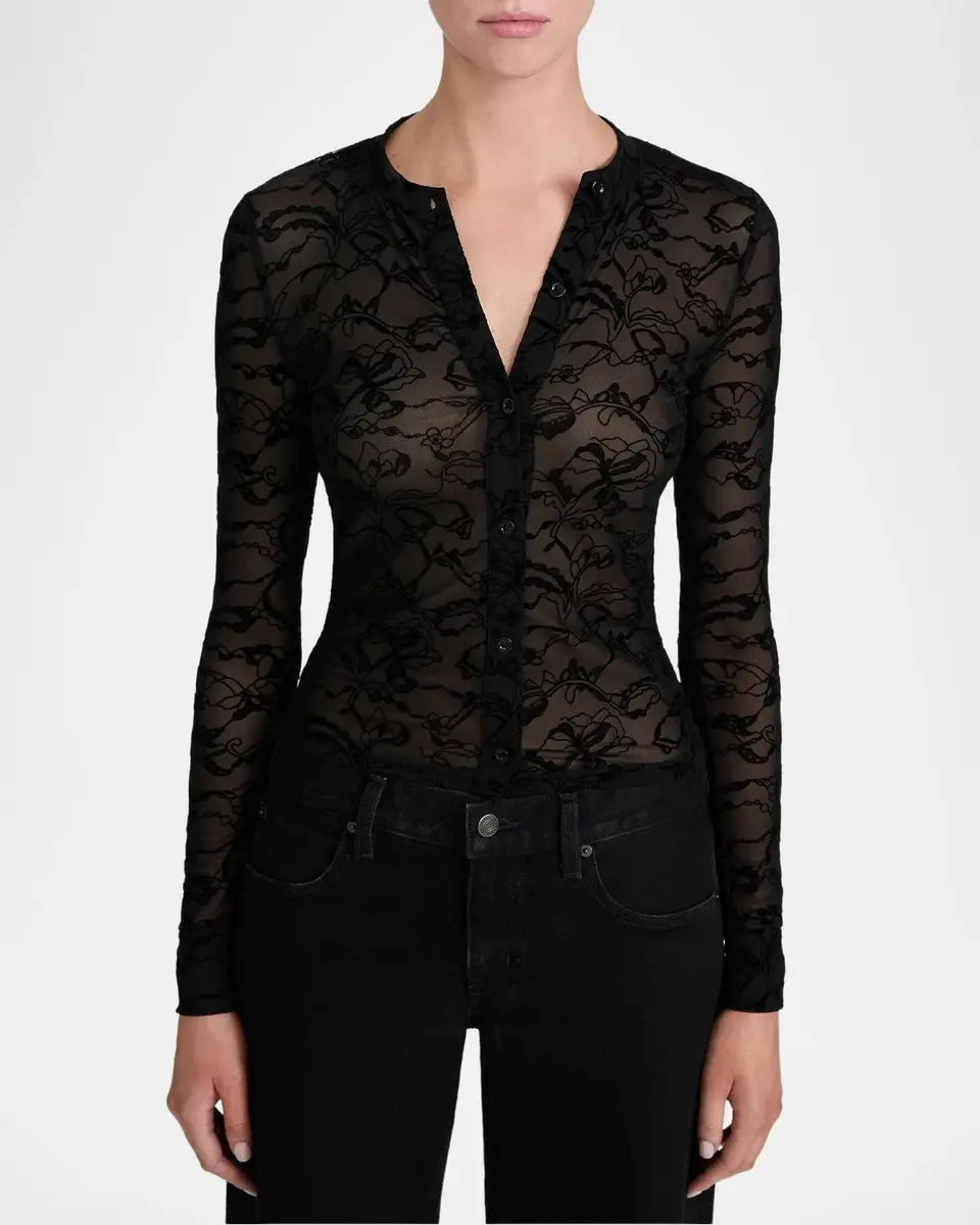 Frame The Lace Burnout Top | Thumbnail 4 Frame The Lace Burnout Top | Thumbnail 4