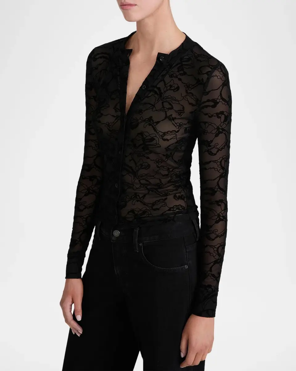 Frame The Lace Burnout Top | Thumbnail 6 Frame The Lace Burnout Top | Thumbnail 6