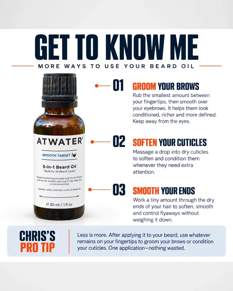 Atwater Smooth Target 5-in-1 Beard Oil, 2 oz. | Thumbnail 5 Atwater Smooth Target 5-in-1 Beard Oil, 2 oz. | Thumbnail 5