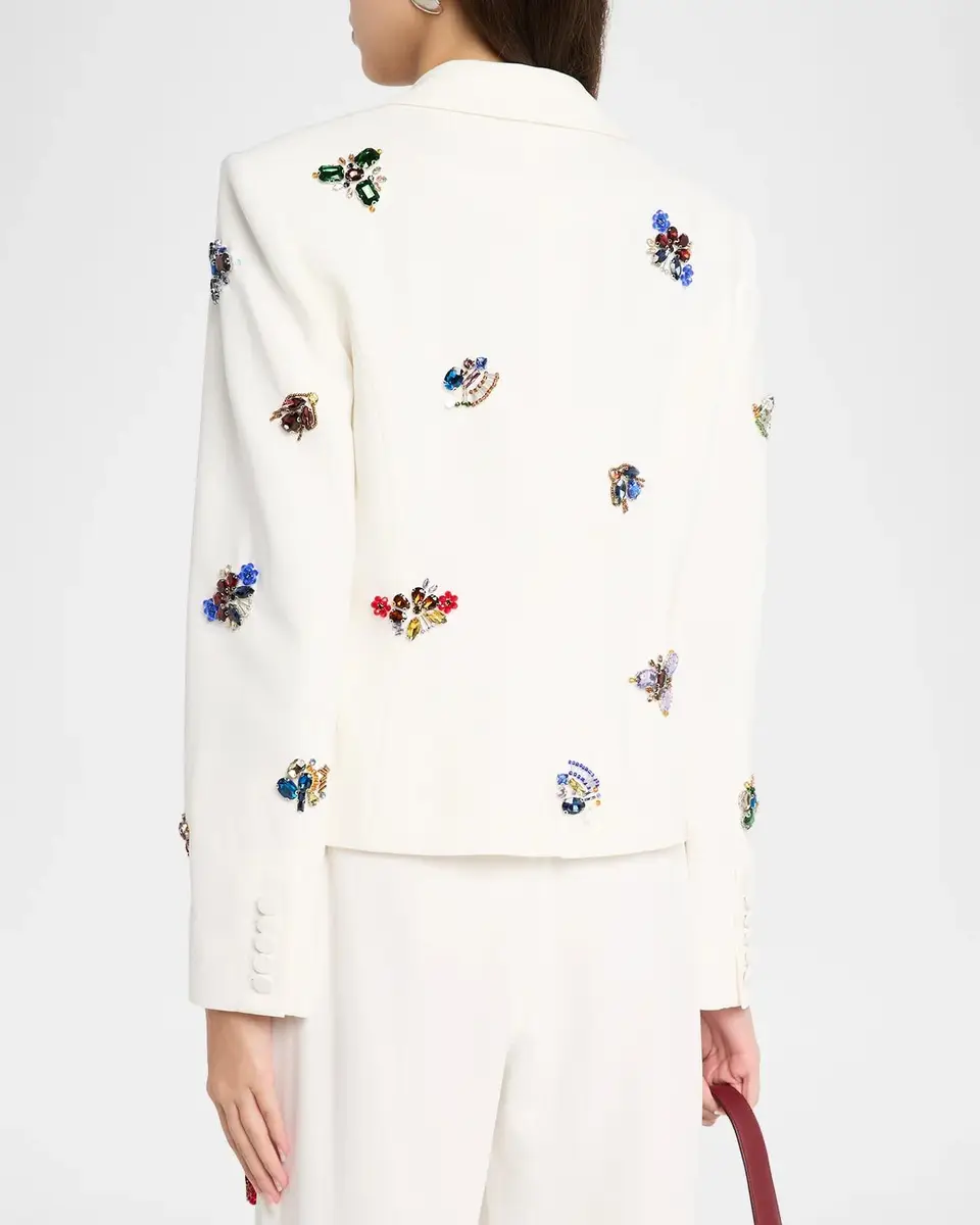 Cinq à Sept Le Petit Karlie Embellished One-Button Blazer | Thumbnail 3