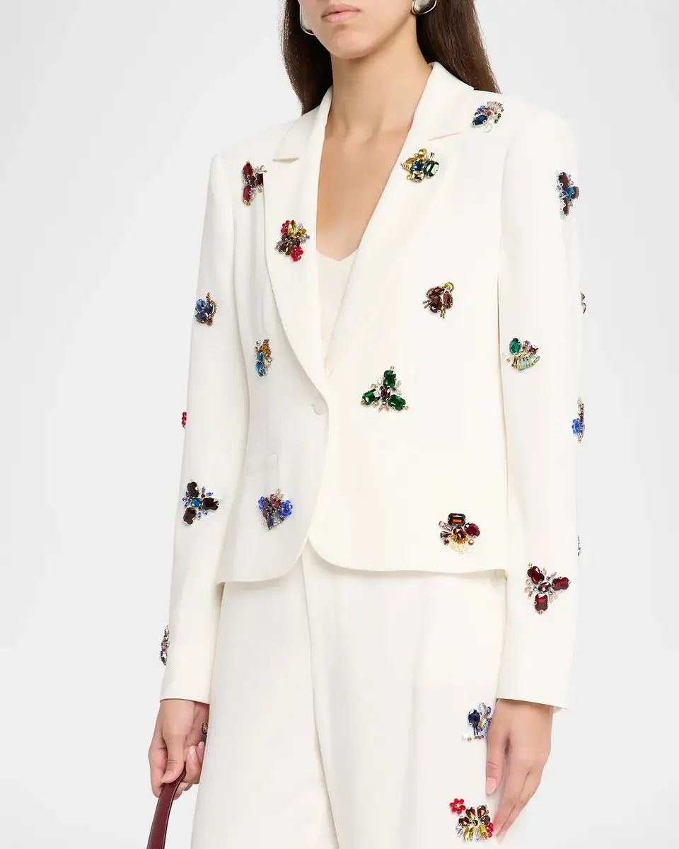 Cinq à Sept Le Petit Karlie Embellished One-Button Blazer | Thumbnail 4
