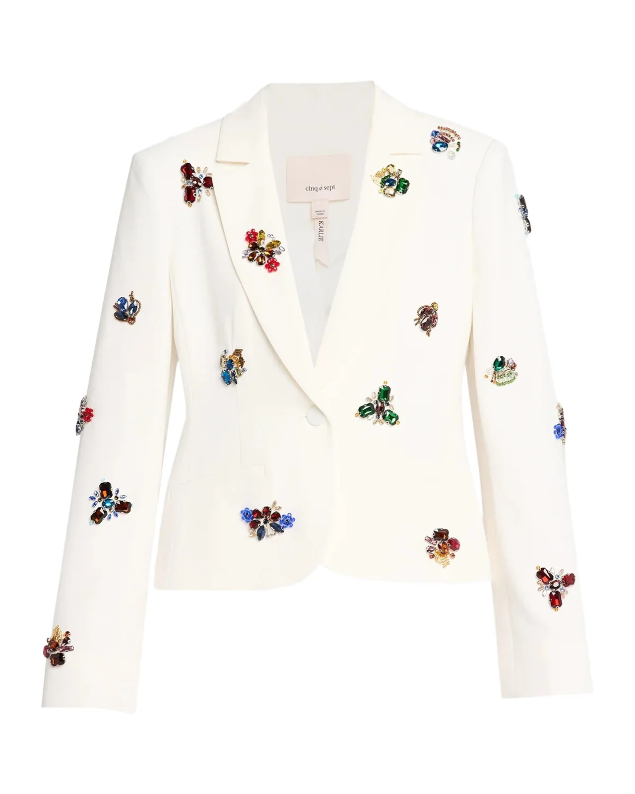 Le Petit Karlie Embellished One-Button Blazer