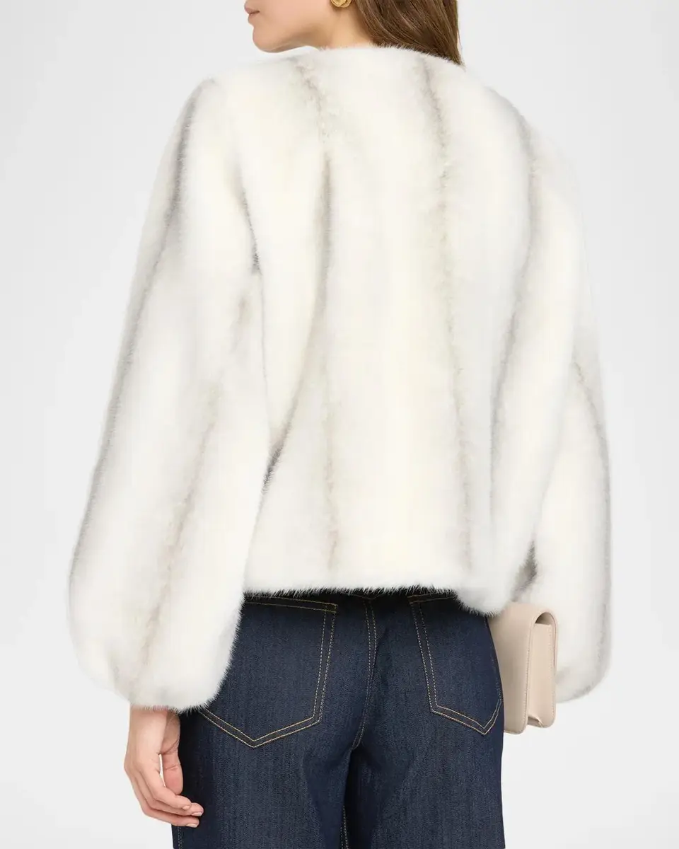 Cinq à Sept Benson Embellished Bow Faux-Fur Jacket | Thumbnail 3 Cinq à Sept Benson Embellished Bow Faux-Fur Jacket | Thumbnail 3