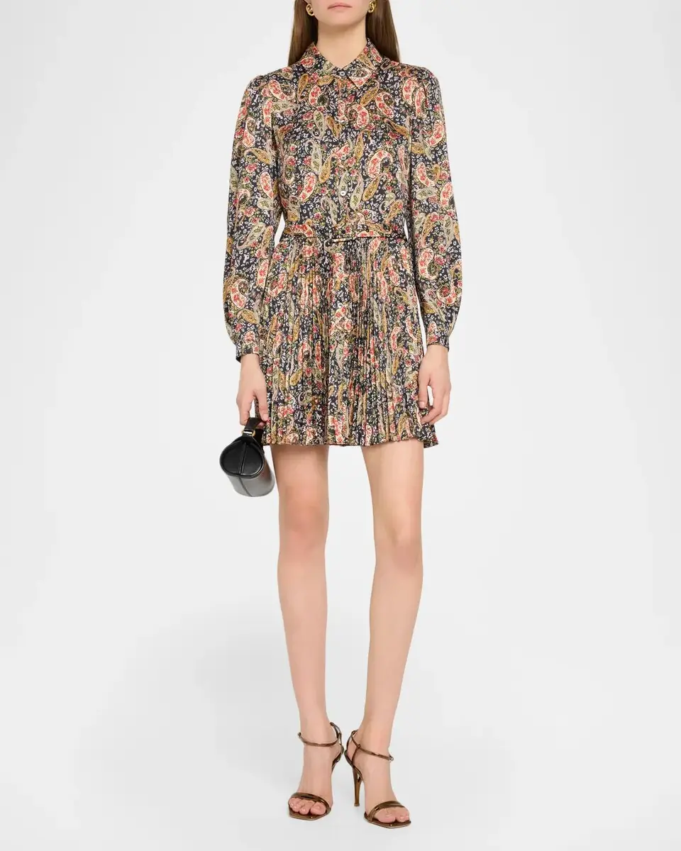 Cinq à Sept Rose Paisley Reynolds Printed Tie-Waist Mini Dress | Thumbnail 2 Cinq à Sept Rose Paisley Reynolds Printed Tie-Waist Mini Dress | Thumbnail 2