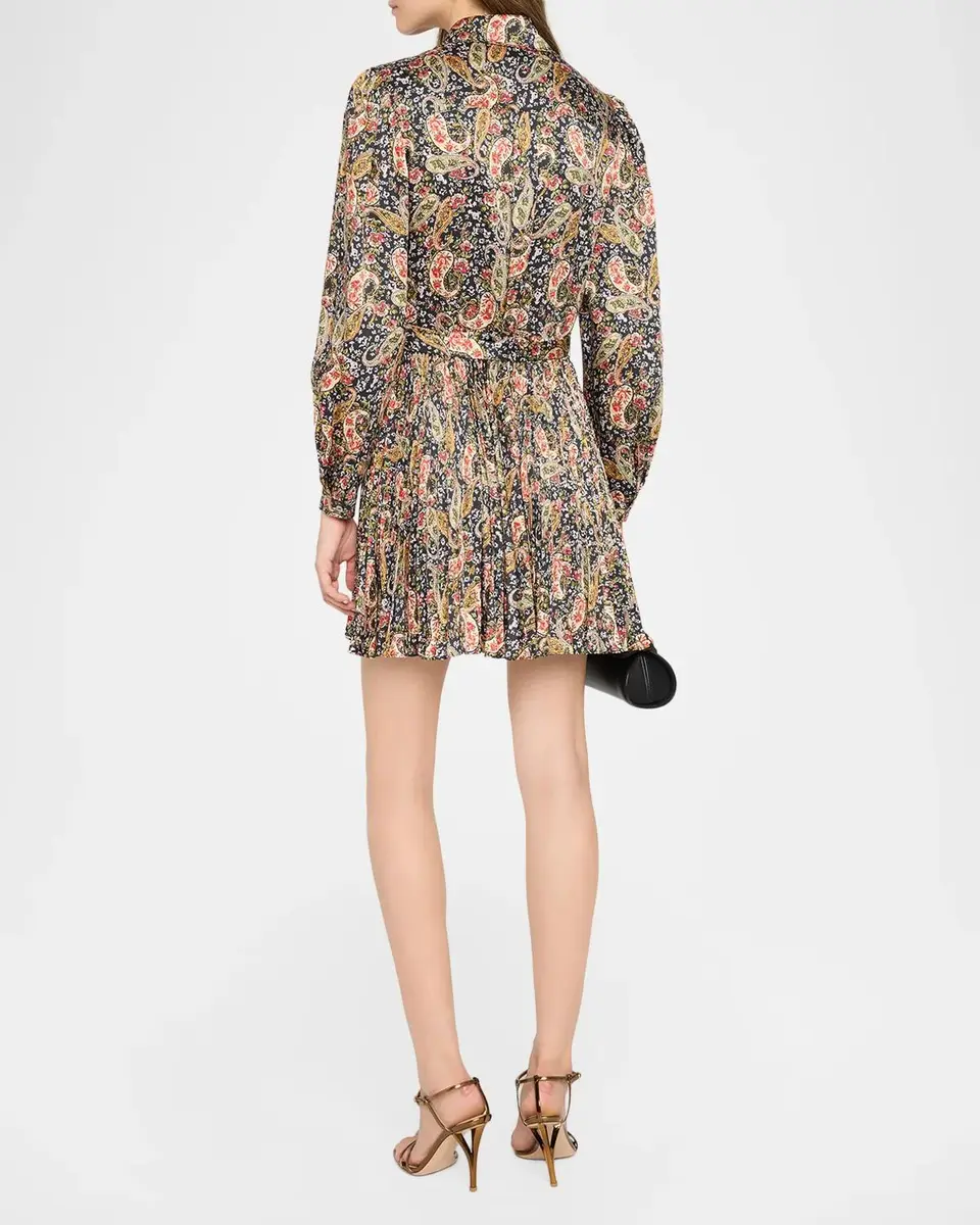 Cinq à Sept Rose Paisley Reynolds Printed Tie-Waist Mini Dress | Thumbnail 3 Cinq à Sept Rose Paisley Reynolds Printed Tie-Waist Mini Dress | Thumbnail 3