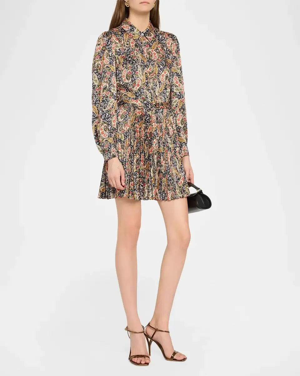 Cinq à Sept Rose Paisley Reynolds Printed Tie-Waist Mini Dress | Thumbnail 4 Cinq à Sept Rose Paisley Reynolds Printed Tie-Waist Mini Dress | Thumbnail 4