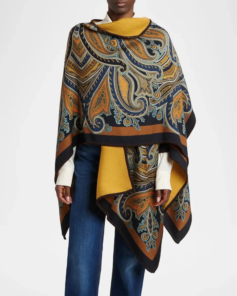 Etro Paisley Jacquard Cape | Thumbnail 2 Etro Paisley Jacquard Cape | Thumbnail 2