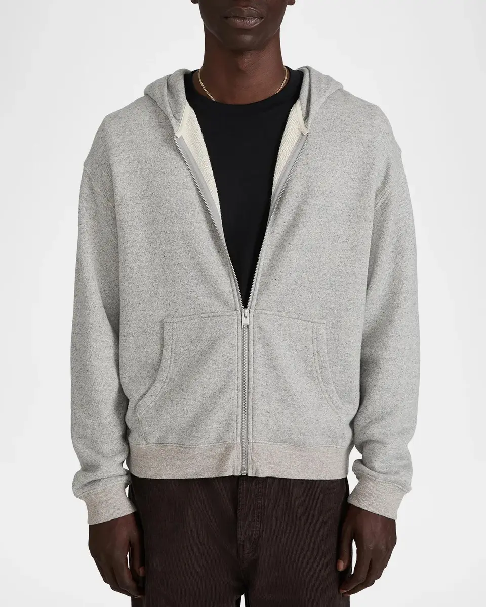 Frame Men's Zip-Front Cotton Hoodie | Thumbnail 4 Frame Men's Zip-Front Cotton Hoodie | Thumbnail 4