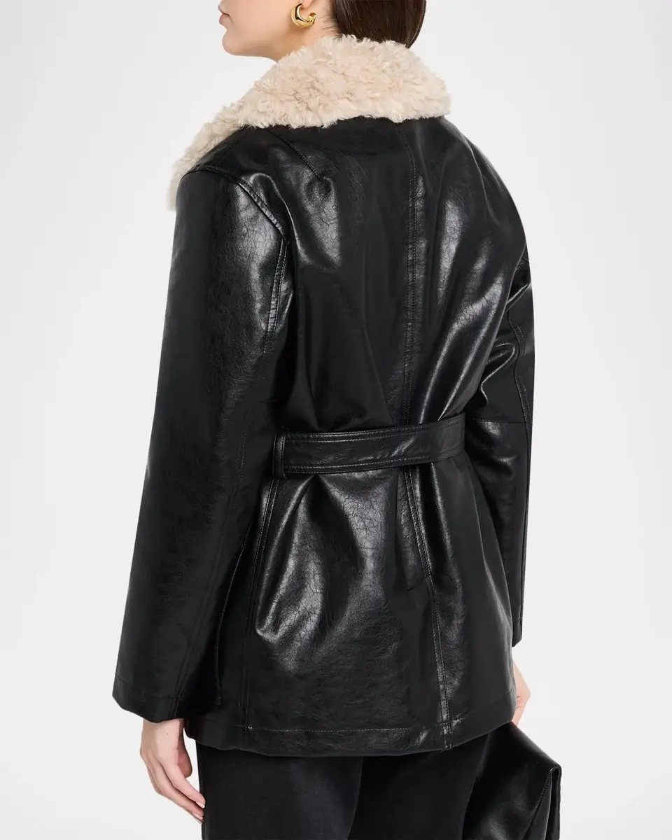 rag & bone Jordan Faux Fur Belted Jacket | Thumbnail 3