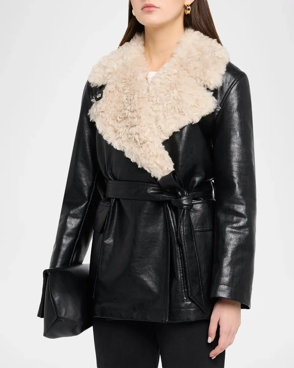 rag & bone Jordan Faux Fur Belted Jacket | Thumbnail 4