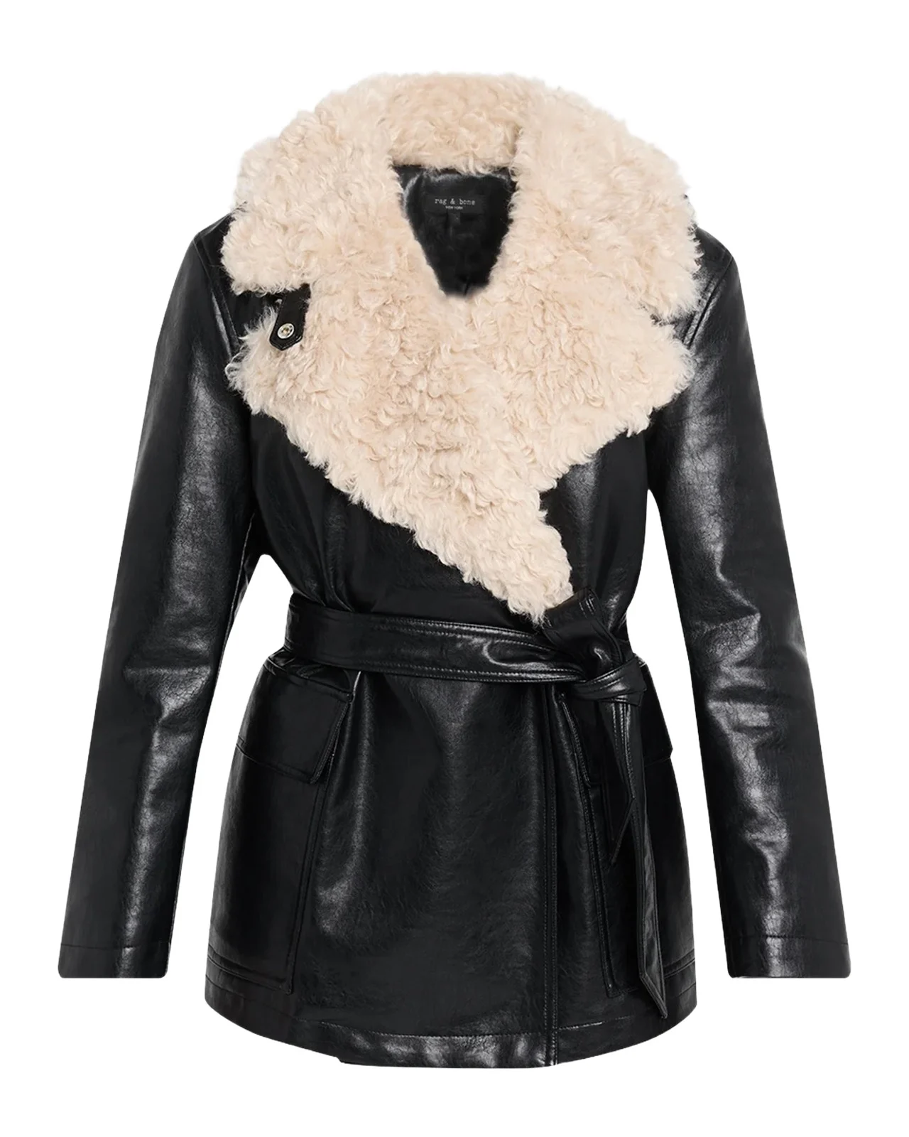 rag & bone Jordan Faux Fur Belted Jacket