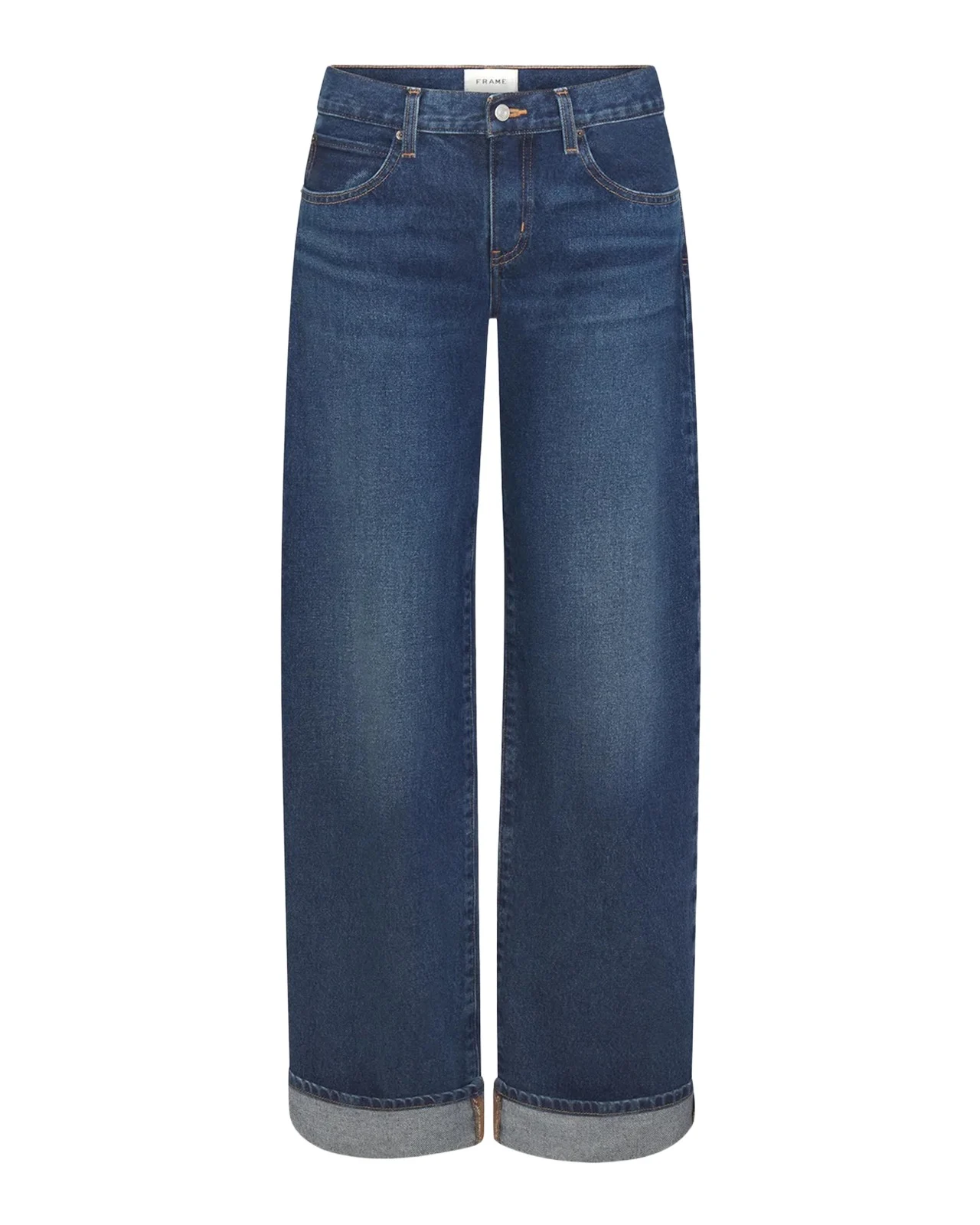 Frame The Cuffed Low-Rise Jeans
