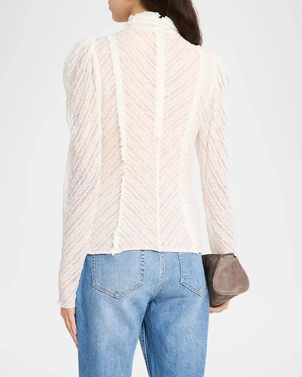 Cinq à Sept Sabrina Ruffled Lace Top | Thumbnail 3