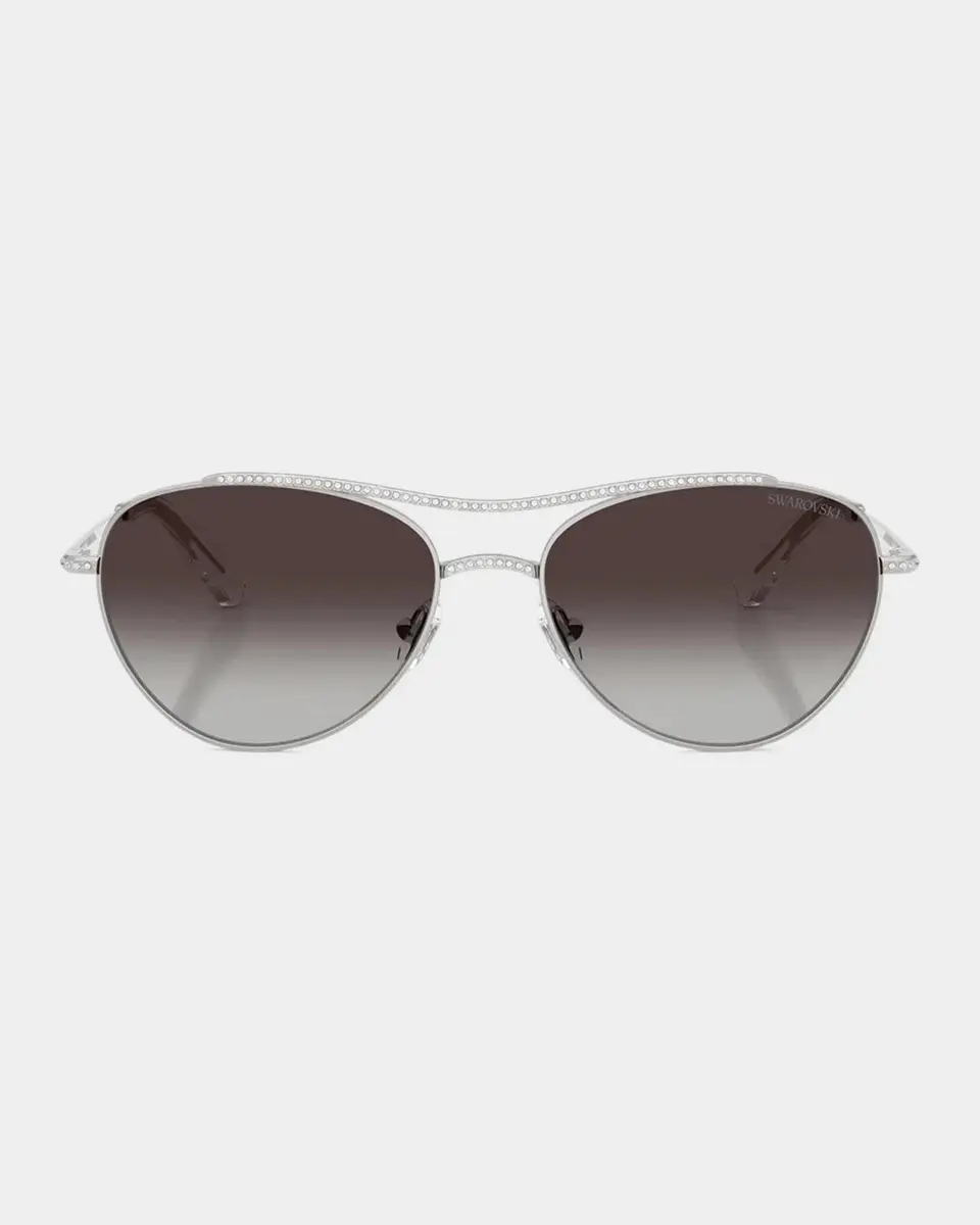 Swarovski 56MM Crystal-Embellished Aviator Sunglasses | Thumbnail 2 Swarovski 56MM Crystal-Embellished Aviator Sunglasses | Thumbnail 2