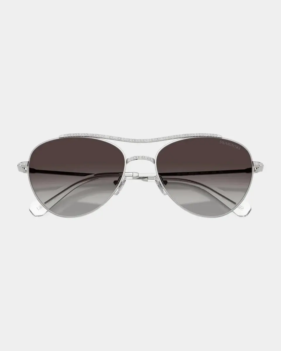 Swarovski 56MM Crystal-Embellished Aviator Sunglasses | Thumbnail 5 Swarovski 56MM Crystal-Embellished Aviator Sunglasses | Thumbnail 5