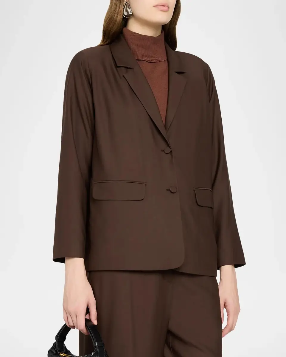 Eileen Fisher Woven Single-Breasted Blazer | Thumbnail 4