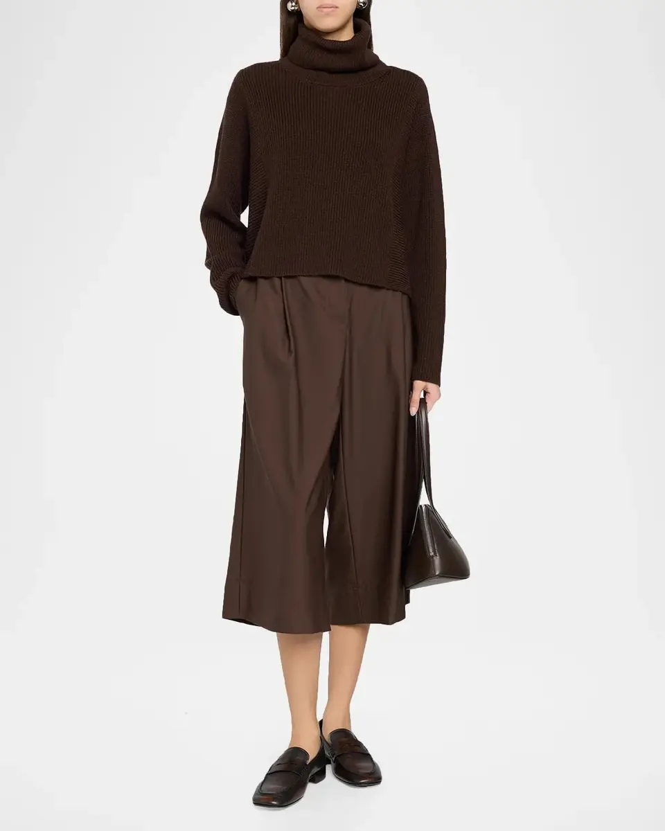 Eileen Fisher Pleated Wide-Leg Wool Culotte Pants | Thumbnail 2 Eileen Fisher Pleated Wide-Leg Wool Culotte Pants | Thumbnail 2