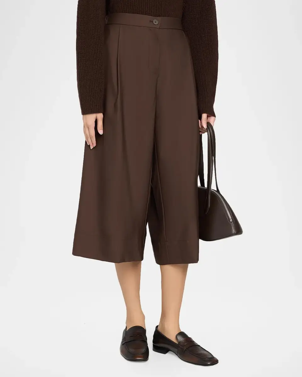 Eileen Fisher Pleated Wide-Leg Wool Culotte Pants | Thumbnail 4 Eileen Fisher Pleated Wide-Leg Wool Culotte Pants | Thumbnail 4