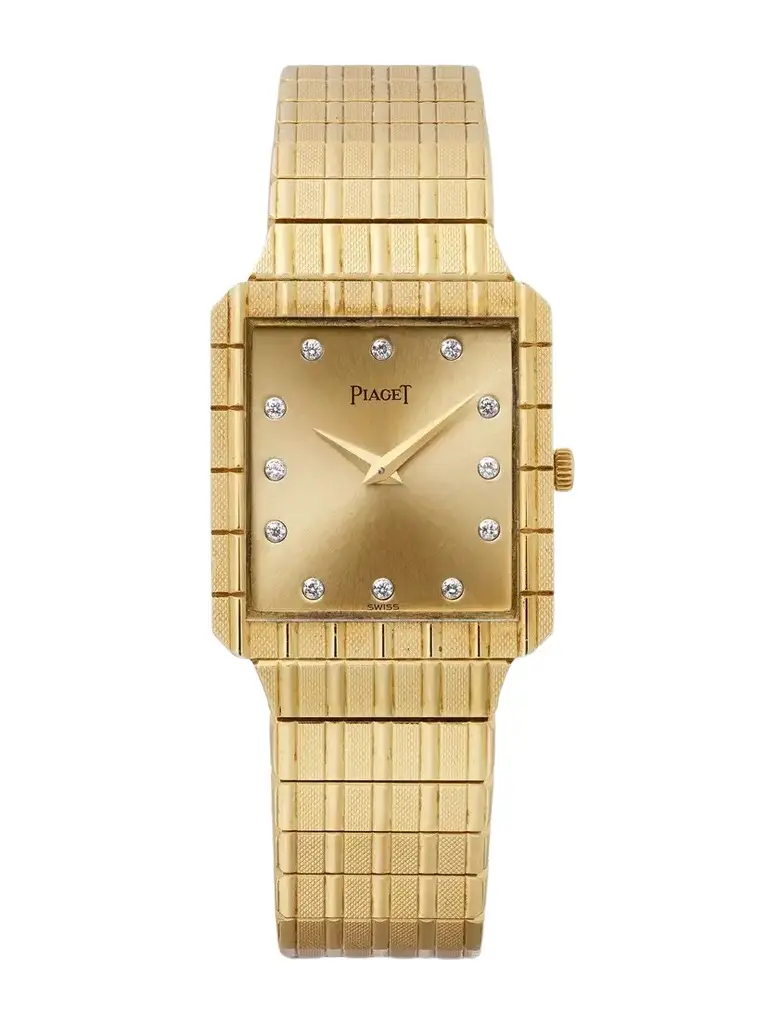 Stephanie Windsor + Piaget Vintage 1980s Protocole Quartz-movement 18-karat Gold Diamond Watch, Ref. 81559c559 (6.25" Wrist)