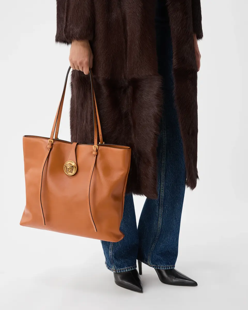 Versace Emblème Small Nappa Tote | Thumbnail 2 Versace Emblème Small Nappa Tote | Thumbnail 2
