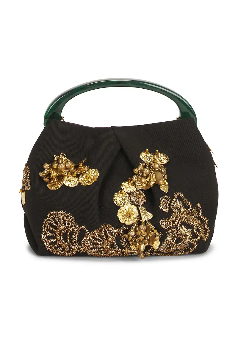 Dries Van Noten Small Embroidered Resin Handle Fold Bag | Thumbnail 3