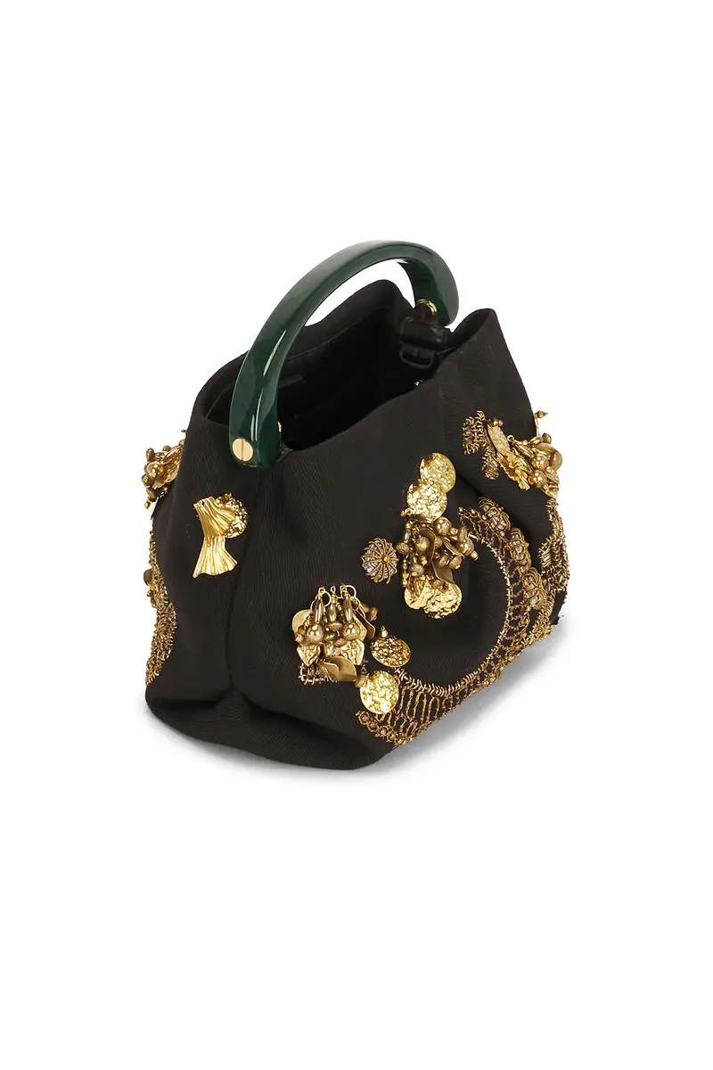 Dries Van Noten Small Embroidered Resin Handle Fold Bag | Thumbnail 5