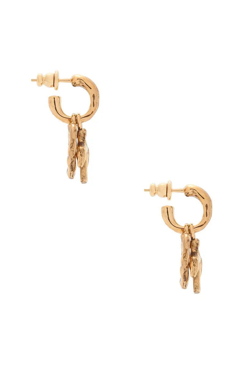 Saint Laurent YSL Dove & Heart Charm Hoop Earrings | Thumbnail 3 Saint Laurent YSL Dove & Heart Charm Hoop Earrings | Thumbnail 3