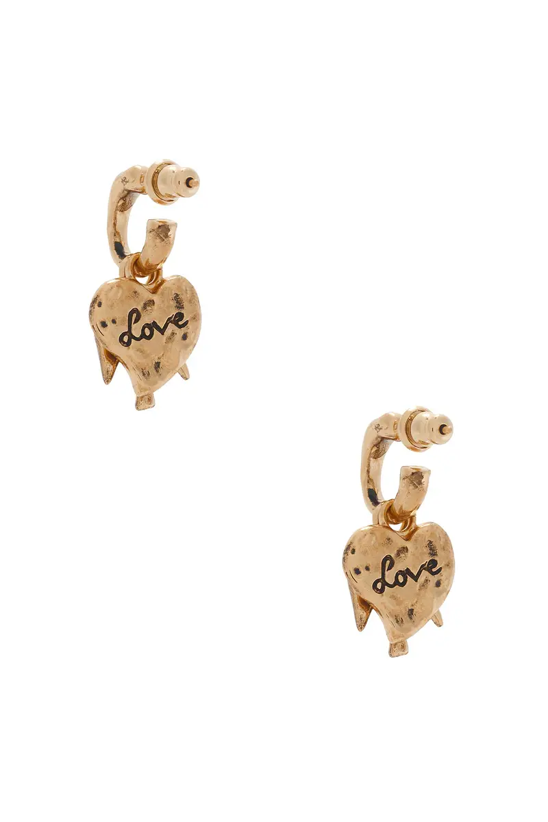 Saint Laurent YSL Dove & Heart Charm Hoop Earrings | Thumbnail 4 Saint Laurent YSL Dove & Heart Charm Hoop Earrings | Thumbnail 4