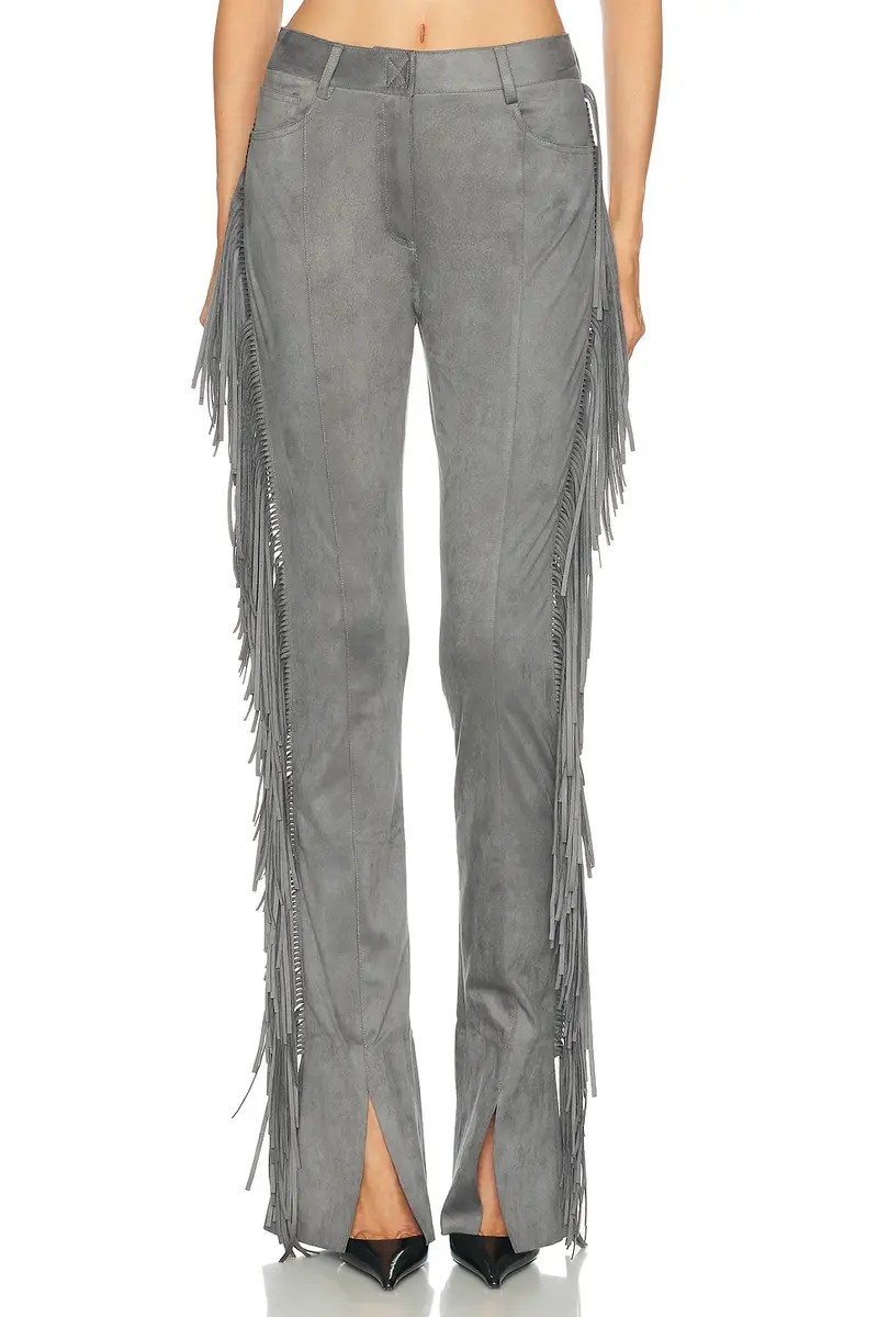 Norma Kamali Fringe Spat Slim Straight Leg | Thumbnail 2 Norma Kamali Fringe Spat Slim Straight Leg | Thumbnail 2