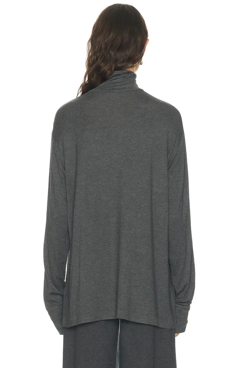 Norma Kamali Long Sleeve Turtleneck Easy Fit Top | Thumbnail 3