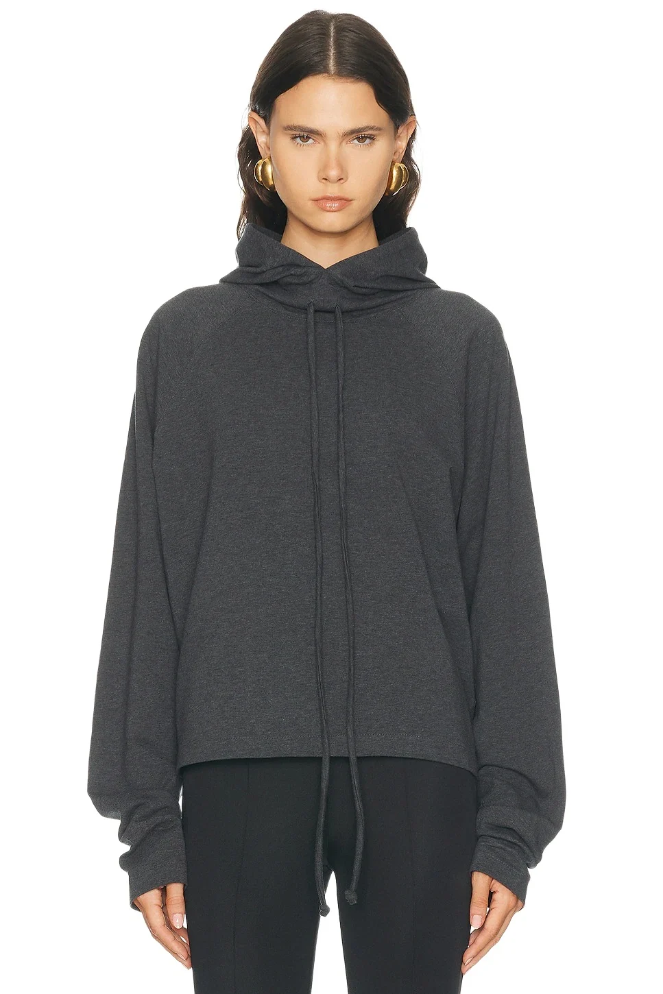 Norma Kamali Oversized Raglan Sleeve Hooded Top