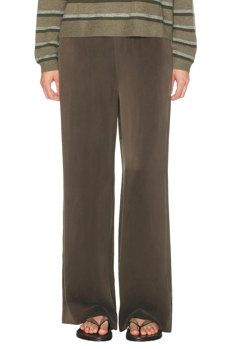 EAVES Loretta Wide Leg Washed Silk Pant