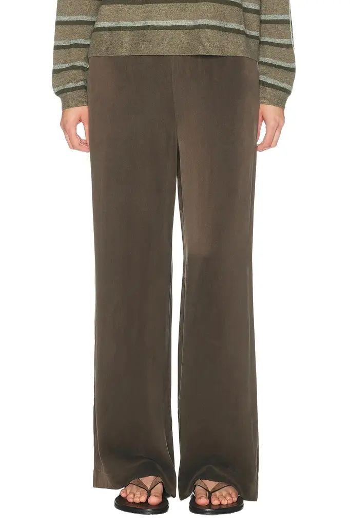 Loretta Wide Leg Washed Silk Pant Loretta Wide Leg Washed Silk Pant